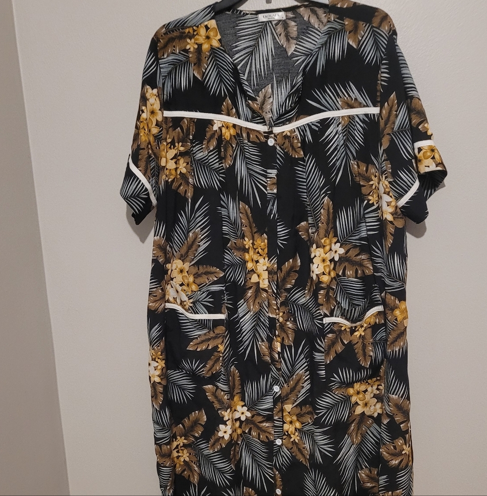 Ekouaer Button Front Mumu